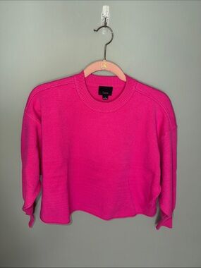 Lumiere Cropped Crewneck Knit Boxy Pullover Sweater